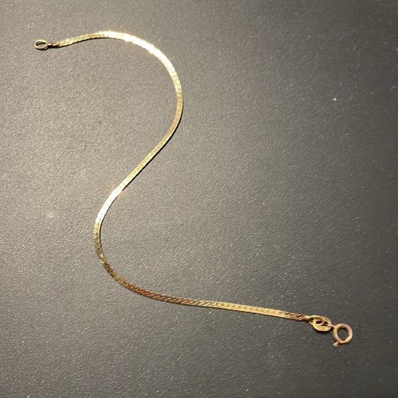 Vintage 14K Yellow Gold Rare Solid S Design Herringbone 7” Bracelet 🦋Firm Price🦋 - Picture 6 of 9